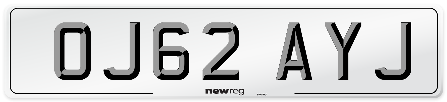 OJ62 AYJ Number Plate from New Reg
